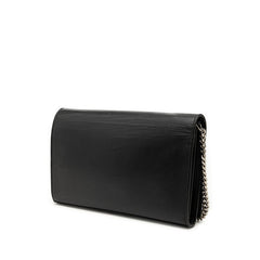 サンローラン スター YSLロゴ チェーン ショルダーバッグ ウォレット INN442015 0616 ブラック レザー レディース SAINT LAURENT 【中古】
