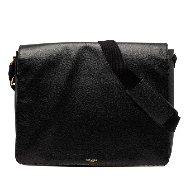 サンローラン ショルダーバッグ メッセンジャーバッグ 326859 ブラック レザー メンズ SAINT LAURENT 【中古】