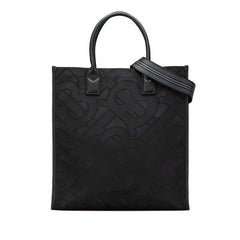 バーバリー TBモノグラム ハンドバッグ ショルダーバッグ 2WAY ブラック キャンバス レザー レディース BURBERRY 【中古】