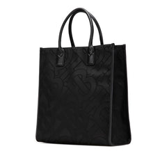 バーバリー TBモノグラム ハンドバッグ ショルダーバッグ 2WAY ブラック キャンバス レザー レディース BURBERRY 【中古】