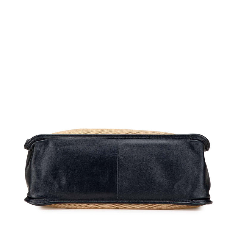 グッチ ホースビット トートバッグ ショルダーバッグ 623694 ベージュ ネイビー キャンバス レザー レディース GUCCI 【中古】