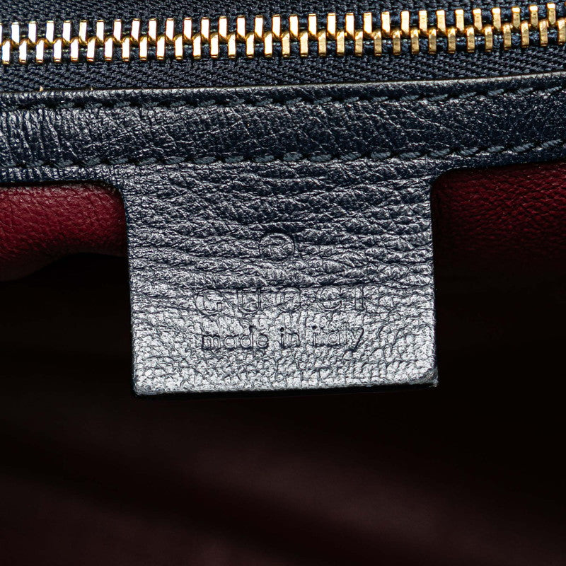 グッチ ホースビット トートバッグ ショルダーバッグ 623694 ベージュ ネイビー キャンバス レザー レディース GUCCI 【中古】