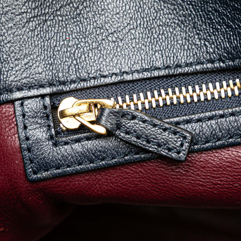 グッチ ホースビット トートバッグ ショルダーバッグ 623694 ベージュ ネイビー キャンバス レザー レディース GUCCI 【中古】