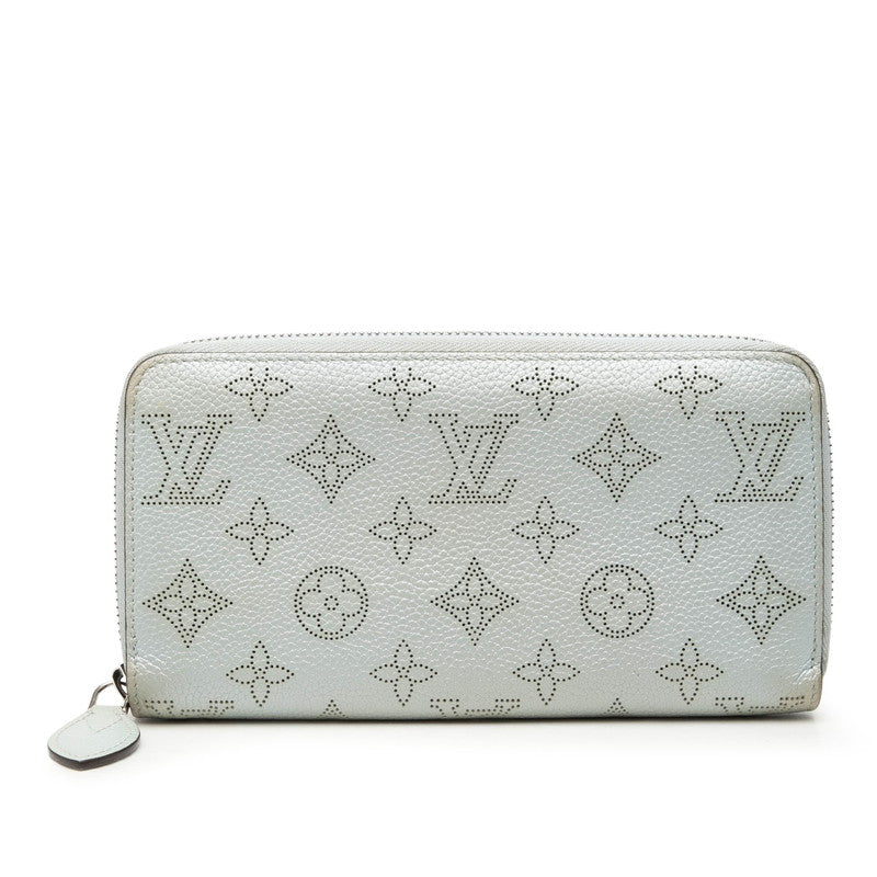 ルイ ヴィトン モノグラム マヒナ ジッピーウォレット 長財布 M82197 ライトブルー レザー レディース LOUIS VUITTON 【中古】