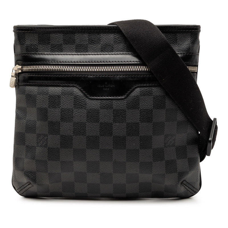 ルイ ヴィトン ダミエ グラフィット トマス 斜め掛け ショルダーバッグ N58028 ブラック PVC レザー レディース LOUIS VUITTON 【中古】