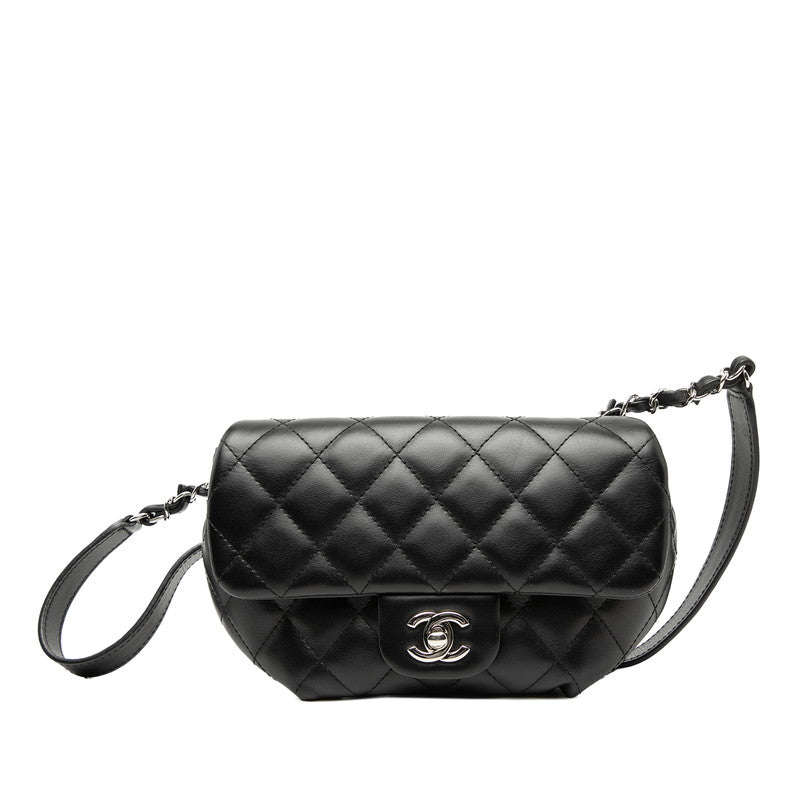シャネル ココマーク マトラッセ ウエストバッグ ベルトバッグ ブラック ラムスキン レディース CHANEL 【中古】
