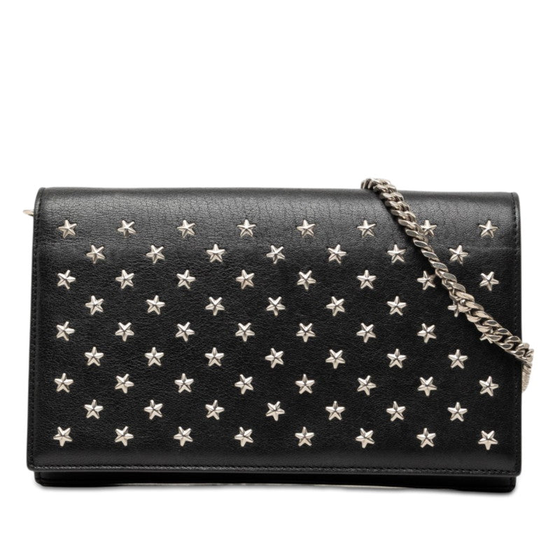 サンローラン スタースタッズ チェーン ショルダーバッグ ウォレット 382728 ブラック レザー レディース SAINT LAURENT 【中古】