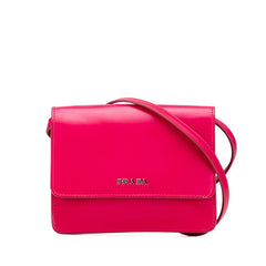 プラダ 斜め掛け ショルダーバッグ ポシェット BT1031 ピンク レザー レディース PRADA 【中古】