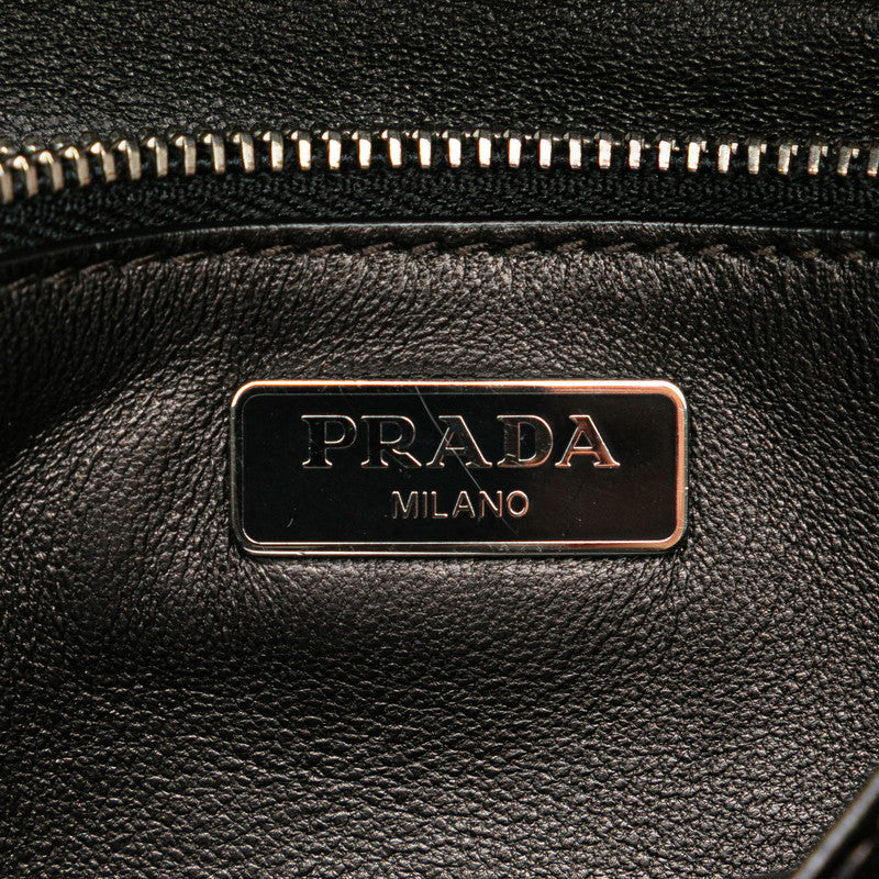 プラダ 斜め掛け ショルダーバッグ ポシェット BT1031 ピンク レザー レディース PRADA 【中古】