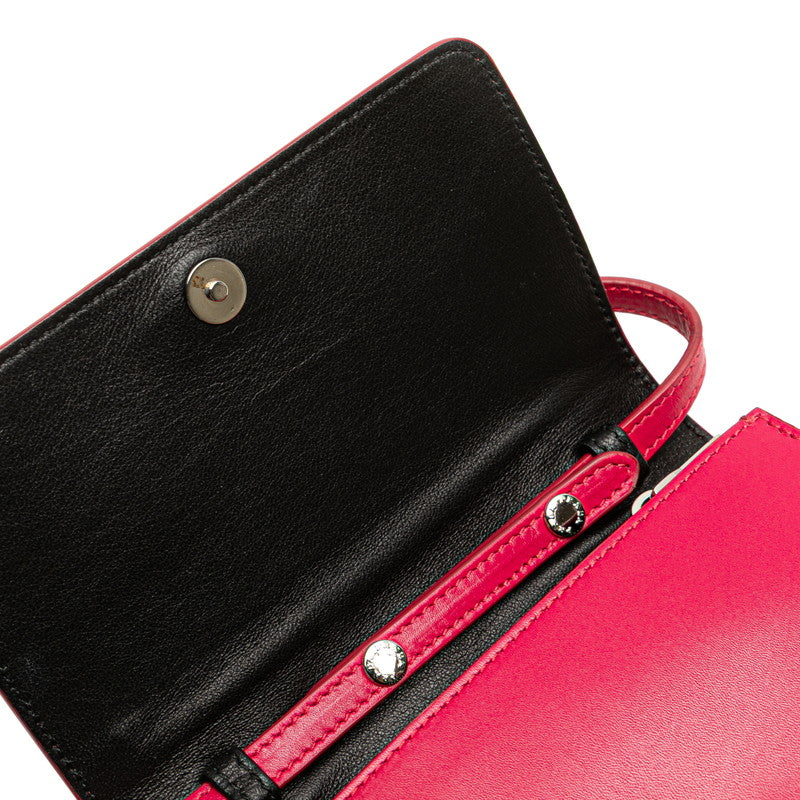 プラダ 斜め掛け ショルダーバッグ ポシェット BT1031 ピンク レザー レディース PRADA 【中古】