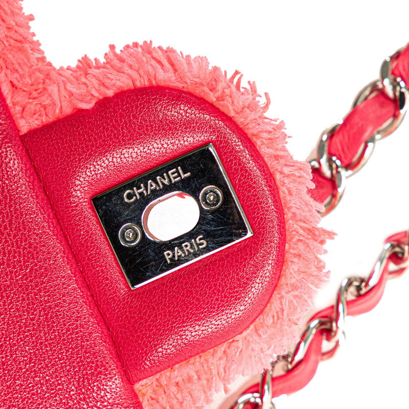 シャネル マトラッセ ココマーク チェーン ショルダーバッグ ピンク パイル レザー レディース CHANEL 【中古】
