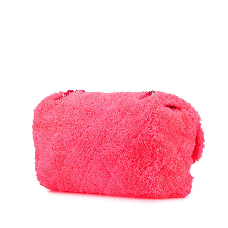 シャネル マトラッセ ココマーク チェーン ショルダーバッグ ピンク パイル レザー レディース CHANEL 【中古】