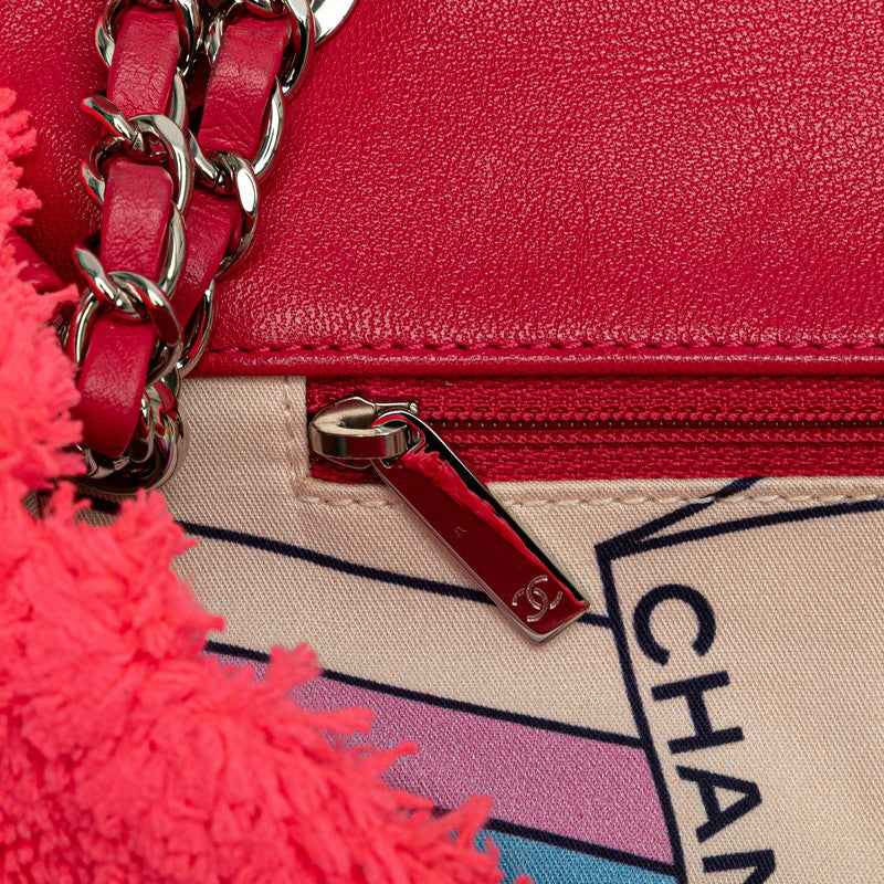 シャネル マトラッセ ココマーク チェーン ショルダーバッグ ピンク パイル レザー レディース CHANEL 【中古】