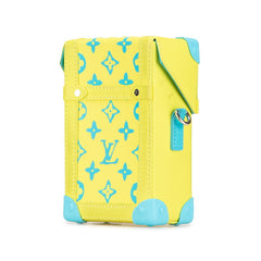 ルイ ヴィトン プレイグラウンド ヴェルティカル トランク 斜め掛け ショルダーバッグ ウエアラブルウォレット M82007 イエロー ライトブルー レザー レディース LOUIS VUITTON 【中古】