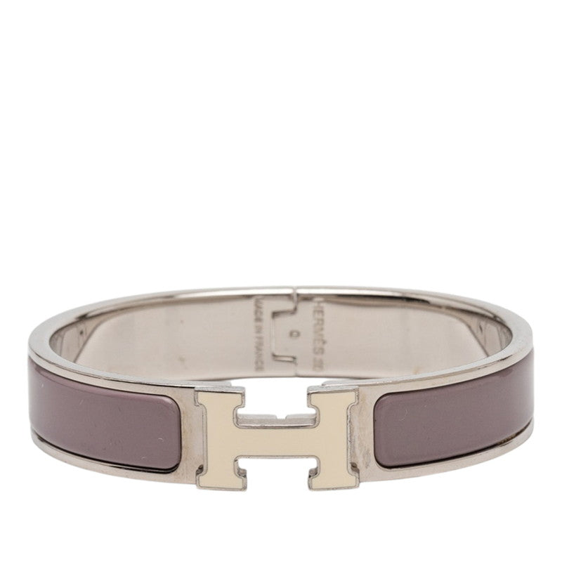 エルメス クリックH PM Hロゴ ブレスレット シルバー パープル系 メタル エナメル レディース HERMES 【中古】