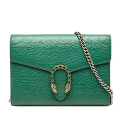 グッチ ディオニュソス 斜め掛け チェーンウォレット ショルダーバッグ 401231 グリーン レザー レディース GUCCI 中古
