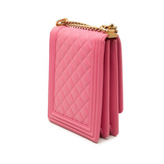 シャネル ココマーク マトラッセ ボーイシャネル チェーンショルダーバッグ ピンク ラムスキン レディース CHANEL 【中古】