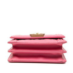 シャネル ココマーク マトラッセ ボーイシャネル チェーンショルダーバッグ ピンク ラムスキン レディース CHANEL 【中古】