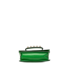 ヴァレンチノ ロックスタッズ ハンドバッグ ワンショルダー グリーン ゴールド レザー レディース Valentino 【中古】