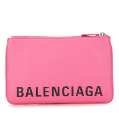バレンシアガ ヴィル ロゴ クラッチバッグ ポーチ 545773 ピンク レザー レディース BALENCIAGA 【中古】