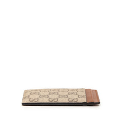 グッチ GGエンブレム カードケース パスケース 821208 ベージュ ブラウン PVC レザー レディース GUCCI 【中古】