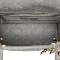 ディオール カナージュ レディディオール ミディアム ハンドバッグ ショルダーバッグ 2WAY グレー キャンバス レディース Dior 【中古】