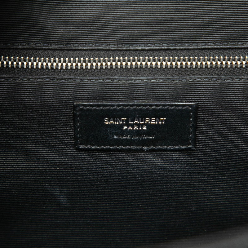 サンローラン YSLロゴ エンベロープ チェーン ショルダーバッグ ハンドバッグ 600166 ブラック シルバー レザー レディース SAINT LAURENT 【中古】