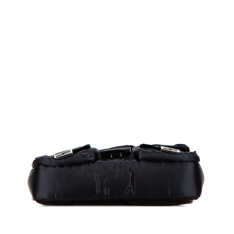 フェンディ マルチポケット バゲット ハンドバッグ ショルダーバッグ 2WAY 8BR808 ブラック ナイロン レザー レディース FENDI 【中古】