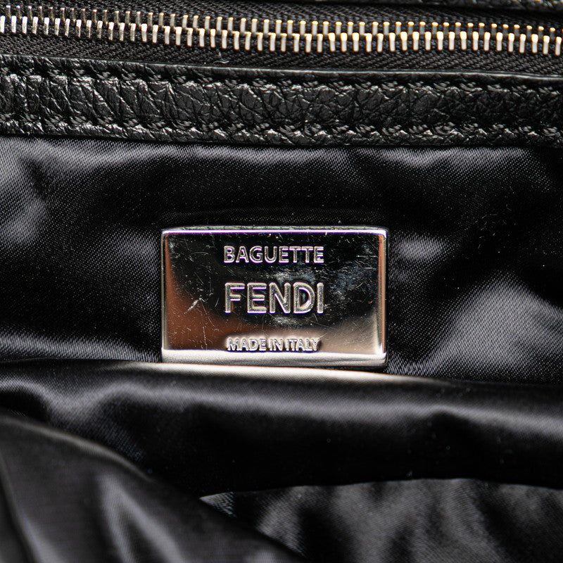 フェンディ マルチポケット バゲット ハンドバッグ ショルダーバッグ 2WAY 8BR808 ブラック ナイロン レザー レディース FENDI 【中古】