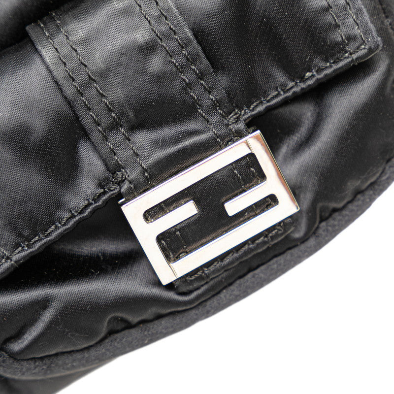 フェンディ マルチポケット バゲット ハンドバッグ ショルダーバッグ 2WAY 8BR808 ブラック ナイロン レザー レディース FENDI 【中古】