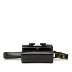 サルヴァトーレフェラガモ ヴァラリボン ウエストバッグ ボディバッグ ブラック レザー レディース Salvatore Ferragamo 【中古】