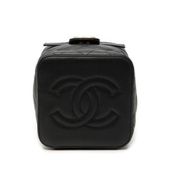 シャネル マトラッセ ココマーク チェーン ショルダーバッグ バニティバッグ ブラック ラムスキン レディース CHANEL 【中古】
