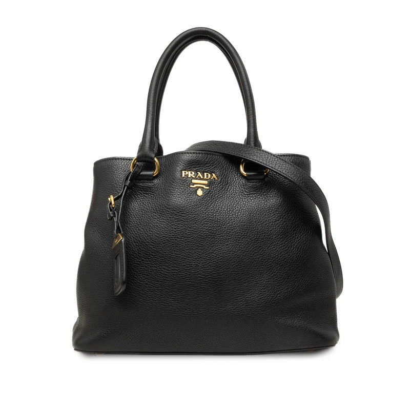 プラダ ハンドバッグ ショルダーバッグ 2WAY ブラック レザー レディース PRADA 中古