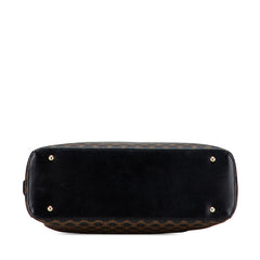 セリーヌ マカダム ハンドバッグ ブラック ブラウン PVC レザー レディース CELINE 【中古】