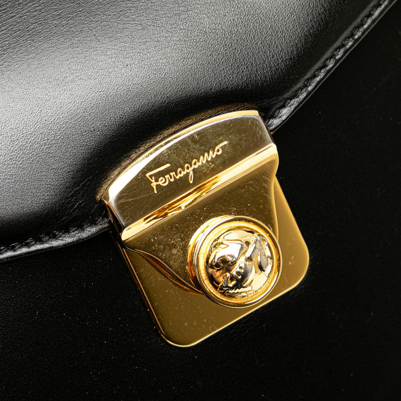 サルヴァトーレフェラガモ ハンドバッグ ショルダーバッグ 2WAY ブラック レザー レディース Salvatore Ferragamo 【中古】