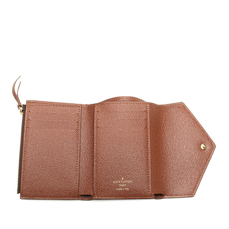ルイ ヴィトン モノグラム ポルトフォイユ ヴィクトリーヌ 三つ折り財布 M62472 ブラウン PVC レディース LOUIS VUITTON 【中古】