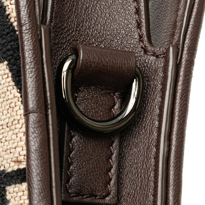 ヴァレンティノ トワル イコノグラフ ハンドバッグ ショルダーバッグ 2WAY ベージュ ブラウン コットン レザー レディース VALENTINO 【中古】