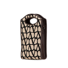 ヴァレンティノ トワル イコノグラフ ハンドバッグ ショルダーバッグ 2WAY ベージュ ブラウン コットン レザー レディース VALENTINO 【中古】