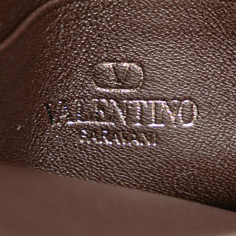 ヴァレンティノ トワル イコノグラフ ハンドバッグ ショルダーバッグ 2WAY ベージュ ブラウン コットン レザー レディース VALENTINO 【中古】