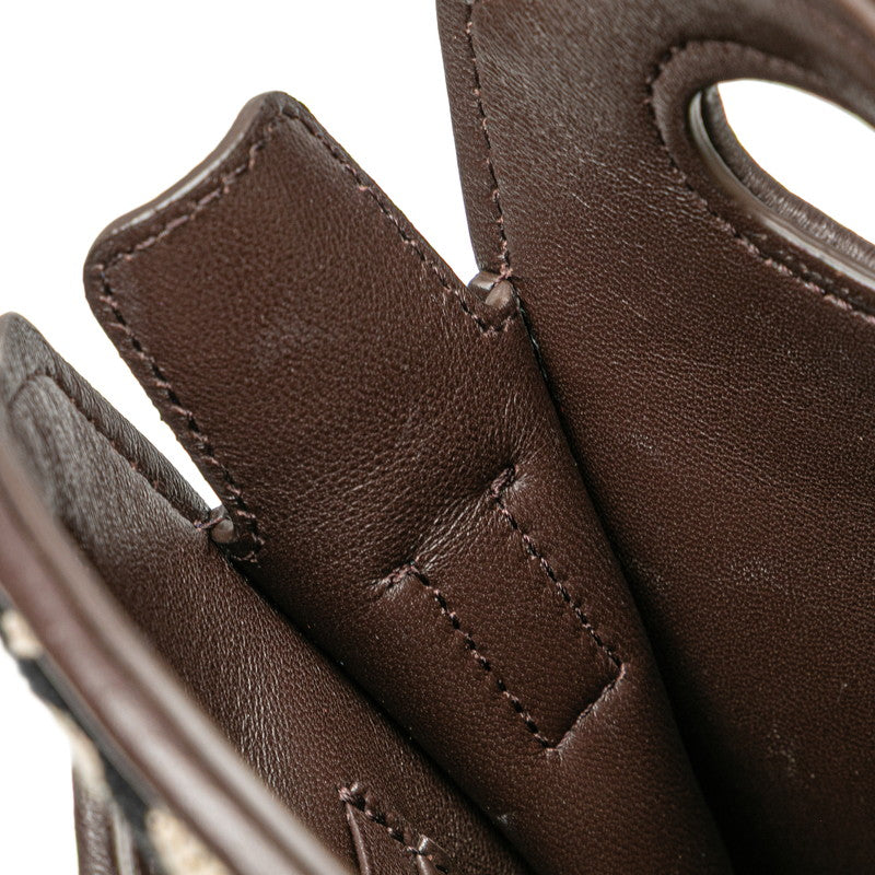 ヴァレンティノ トワル イコノグラフ ハンドバッグ ショルダーバッグ 2WAY ベージュ ブラウン コットン レザー レディース VALENTINO 【中古】