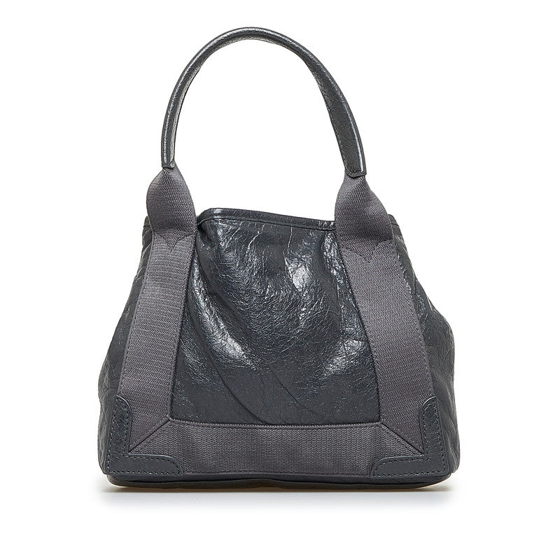 バレンシアガ ネイビーカバスXS ハンドバッグ ショルダーバッグ 2WAY 390346 グレー レザー レディース BALENCIAGA 【中古】
