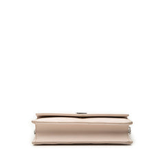 サンローラン カサンドラ YSLロゴ 斜め掛け チェーンウォレット ショルダーバッグ 393953 ベージュ レザー レディース SAINT LAURENT 【中古】
