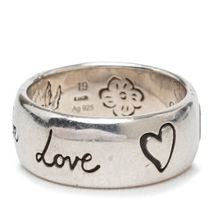 グッチ インターロッキングG Blind for Love リング 指輪 #19 ハート SV925 シルバー レディース GUCCI 【中古】