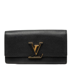 ルイ ヴィトン ポルト フォイユ カプシーヌ 長財布 M61248 ノワール ブラック トリヨンレザー レディース LOUIS VUITTON 【中古】
