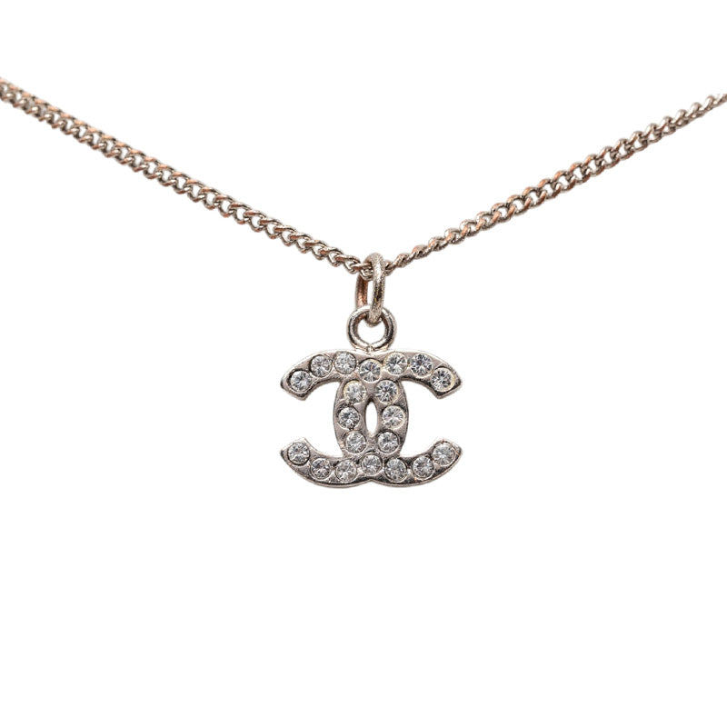 シャネル ココマーク ネックレス シルバー メタル ラインストーン レディース CHANEL 【中古】