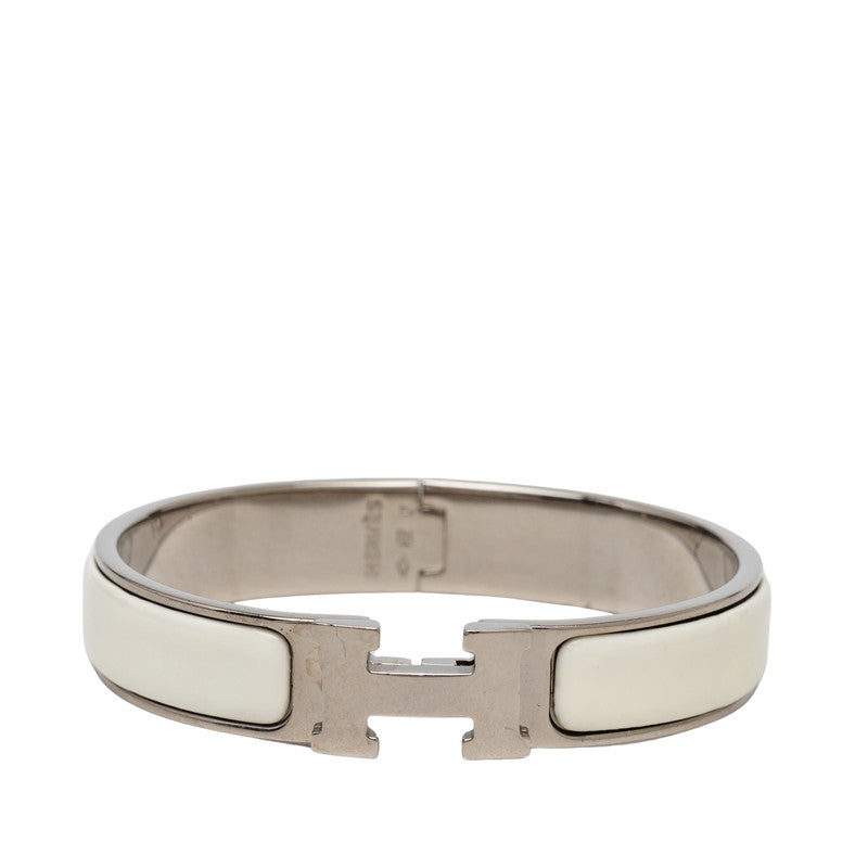 エルメス クリックH PM ブレスレット バングル シルバー ホワイト メタル レディース HERMES 【中古】