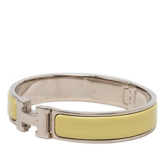 エルメス クリッククラック クリックH PM ブレスレット シルバー イエロー メタル エナメル レディース HERMES 【中古】