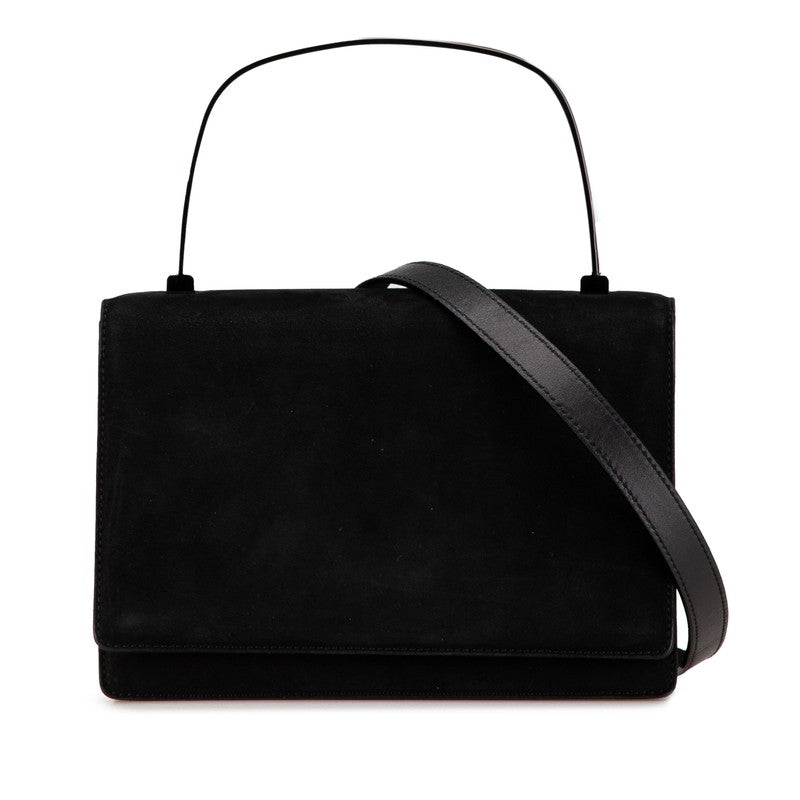 サルヴァトーレフェラガモ ハンドバッグ ショルダーバッグ 2WAY ブラック ヌバック レディース Salvatore Ferragamo 【中古】