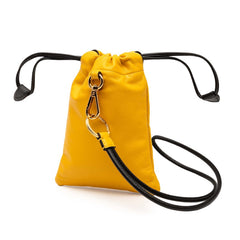 フェンディ ロゴ フォンポーチ 7AR898 イエロー レザー レディース FENDI 【中古】