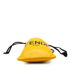 フェンディ ロゴ フォンポーチ 7AR898 イエロー レザー レディース FENDI 【中古】
